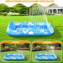 Inflatable Tanning Pool Lounger Float with Sprinkler, 77" x 48" Pool Floats Adult with Pillow, 6 in 1 Suntan Tub Raft Floatie with Drink Holder Sunbathing Water Lounge