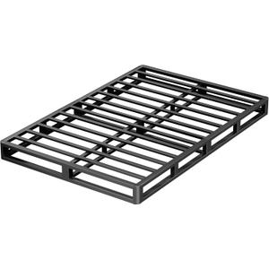 VIPSHOW 5 Inch Full Metal Bed Frame Round Corner Low Platform Bed Frames 3000 LBS Heavy Duty Steel Slats Support Mattress Foundation No Box Spring Needed, Noise Free, Easy Assembly, Black