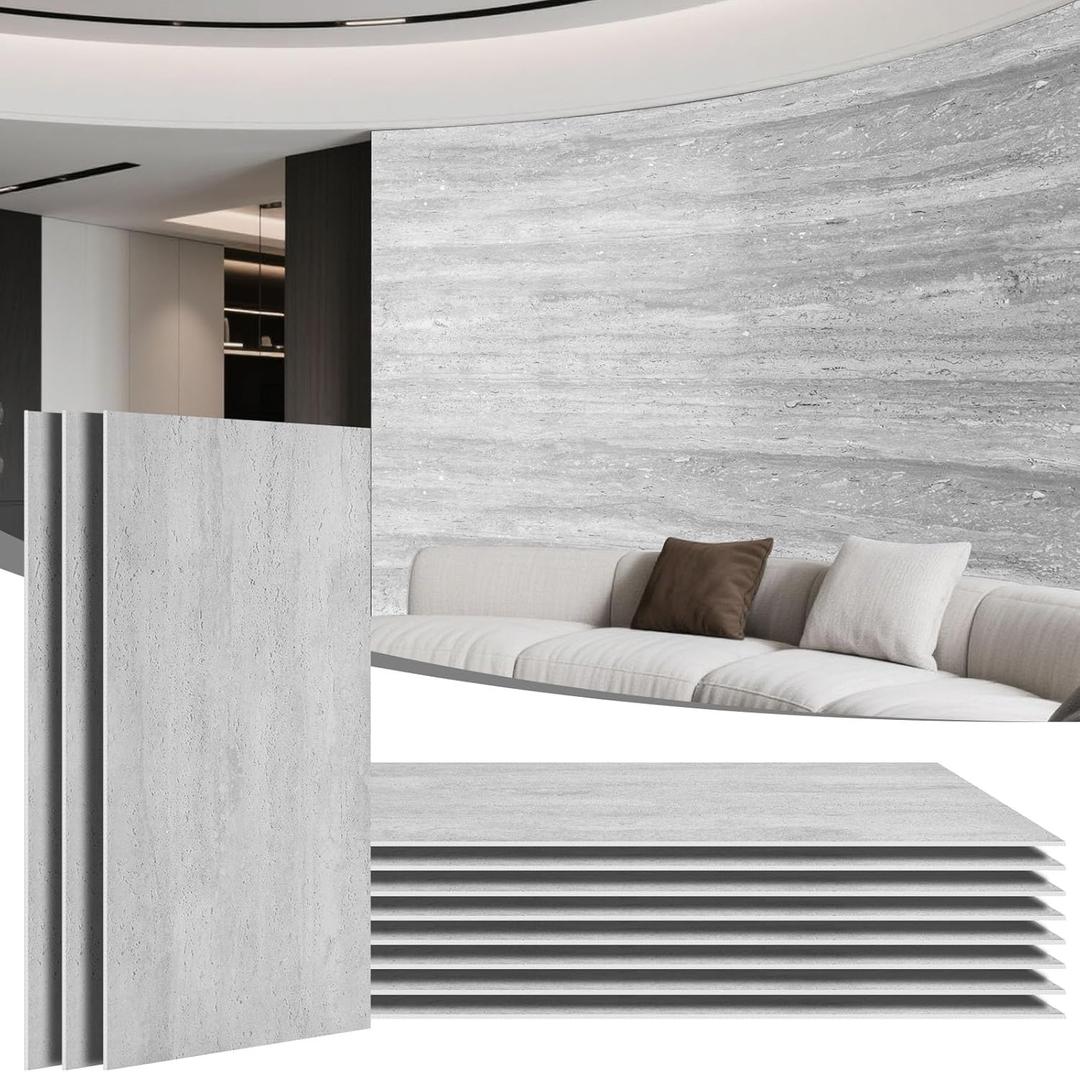 Natural Flexible Soft Stone Wall Panel, 20-Pack, 37.75 Sq Ft Coverage, Flexible & Bendable Exterior Wall Panels - Textured Stone Siding for Interior & Outdoor Use - Gray (24  12 in  20 pcs)