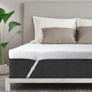 VALUXE 3 Inch Gel Memory Foam Mattress Topper King Size High Density Cooling Pad Pressure Relief Bed Topper (with Removable & Bamboo Cover)