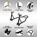 Jack Boss Motorcycle Stand Rear Combo Wheel Lift Stand, 500Lbs Capacity,Swingarm Spool Paddock Stand for Sport Bike,Fit for Yamaha, for Honda, Suitable for Kawasaki Black