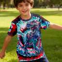 Kids Tie Dye Shirt Size 4-14 T-Shirt for Boys Girls Short Sleeve Tees (13-14 Years)