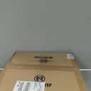 LEDIARY Caged Ceiling Fans with Lights, White Flush Mount Ceiling Fan with Remote, Small Low Profile Bladeless Ceiling Fan Light Fixture for Bedroom, Kitchen, Dining Room-White Gold Color (Medium)