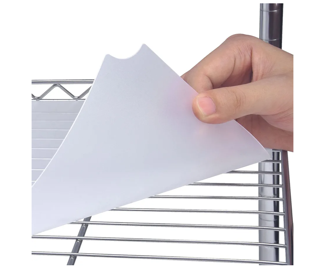 Slendor Wire Shelf Liner 14" x 36" Value Pack of 5 Flat Heavy Duty Waterproof Non-Adhesive Industrial Strength Plastic Mats for Tier Shelving Unit, Transparent