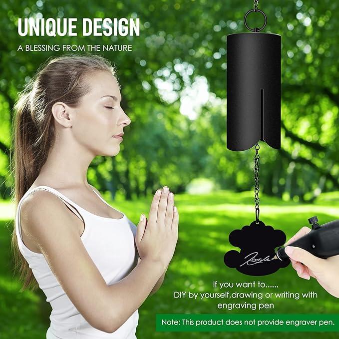 Feng Shui Wind Chimes with Auspicious Clouds,30 inch Copper Vein Wind Chimes for Outside Deep Tone,Deep Resonance Serenity Bell,Sympathy Gifts.