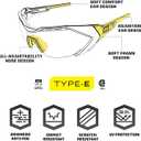 Mechanix Wear: Vision Type-E Safety Glasses with Advanced Anti Fog, Scratch Resistant, Grey Half Framed Protective Eyewear, Lightweight, Adjustable Arms and Nose, For Outdoor Use (Smoke Lens), One Size