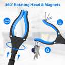 34" Grabber Reacher Tool, 2-Pack Foldable Reacher Grabber Pickup Tool with 360° Rotating Jaw & Magnets, Grabber Tool Heavy Duty