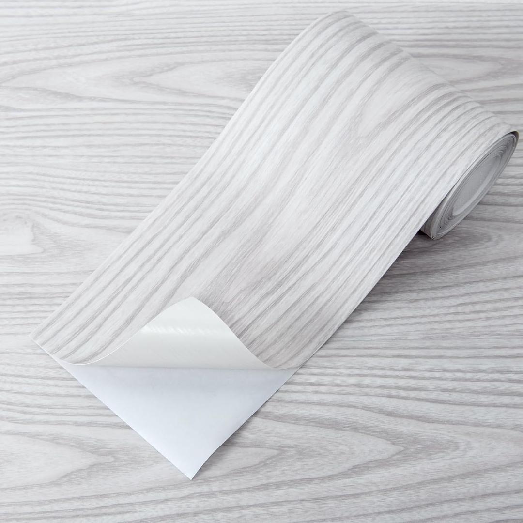 Art3d 15 Sq.ft Peel and Stick Floor Tiles, 10Pcs Luxury Vinyl Plank Flooring Wood Look, 36"  6" Adhesive and Waterproof Tile Sticker for Bedroom, Living Room, Kitchen, Light Gray