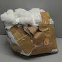 Lotus Karen Blanket for Bed Queen Size, Cozy Soft Fluffy Fuzzy Cream White Blanket, Striped Warm Thick Furry Plush Shaggy Large Blankets for Women, 90x90 Inches