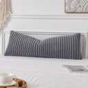 UGASA Long Lumbar Throw Pillow Cover 14x36 Inch Set of 1 Super Soft Faux Fur Decorative Pillow Case Plush Flannel Texture Accent Rectangle Pillowcase for Sofa Couch Living Room Chair, Dark Grey