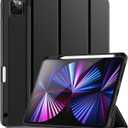 Wenlaty Case Compatible with iPad Pro 11 Inch 4th/3rd/2nd Generation with Pencil Holder, for iPad Pro 11 Case 2022/2021/2020, Trifold Slim Protective Cover with Soft TPU Back, Auto Wake/Sleep, Black