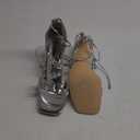 DREAM PAIRS Lace Up High Heels Stilletos Heels for Women Strappy Gladiator Open Square Toe Fashion Dressy Wedding Bridal Pumps Sandals, Size 9, SILVER-PAT, SDHS2403W