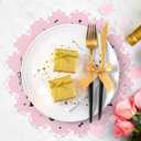 100 Pcs Bad Two The Bone Christmas Party Decorations Girl, Pink Scalloped Skeleton Paper Placemats Bad to The Bone 2nd Birthday Decorations Party Supplies Disposable Placemats Set for Girls Birthday