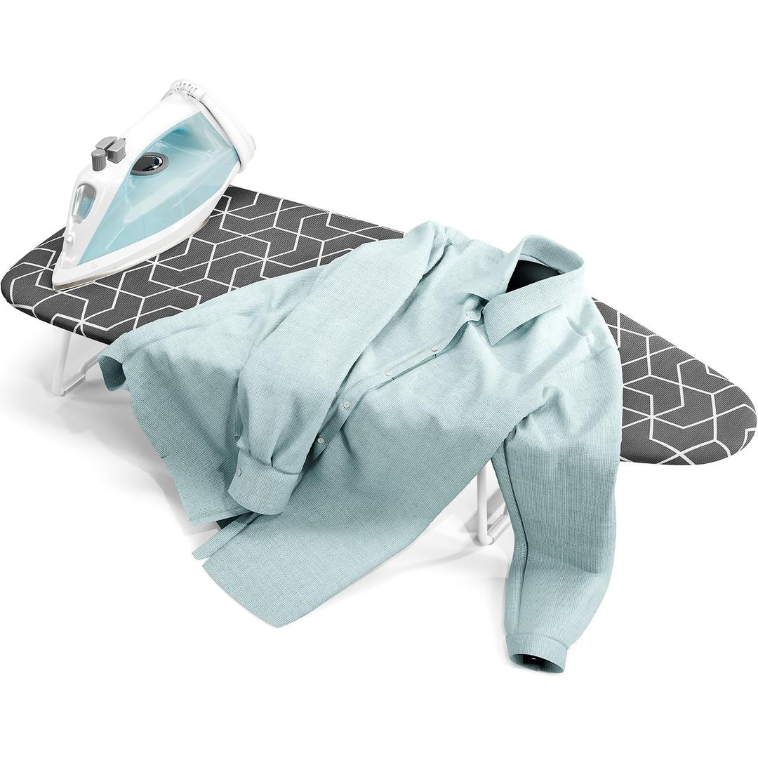 Small Ironing Board Tabletop, All-Metal Mesh Panel, for Dorm Apartment, 30"L x 12"W x 4"H