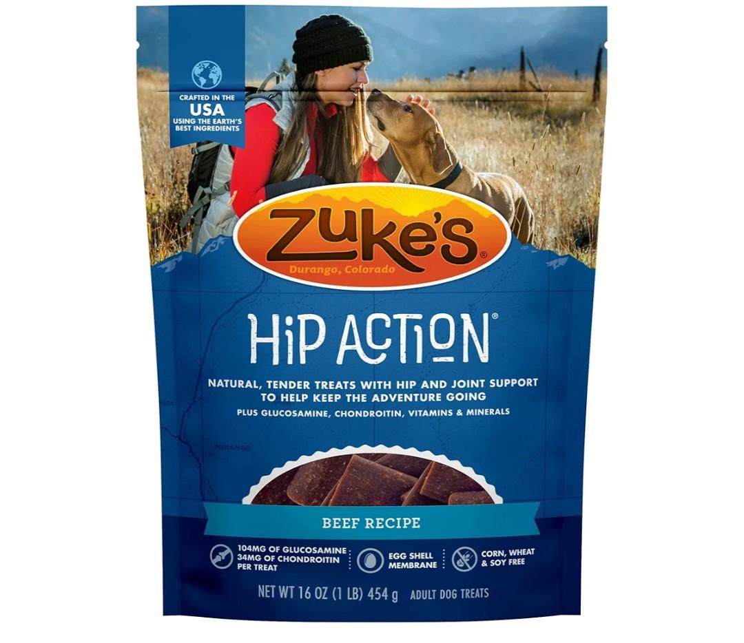 Zuke's Hip Action Hip & Joint Natural Dog Treats Crafted in The USA 16 Ounce, Best By: OCT 2025