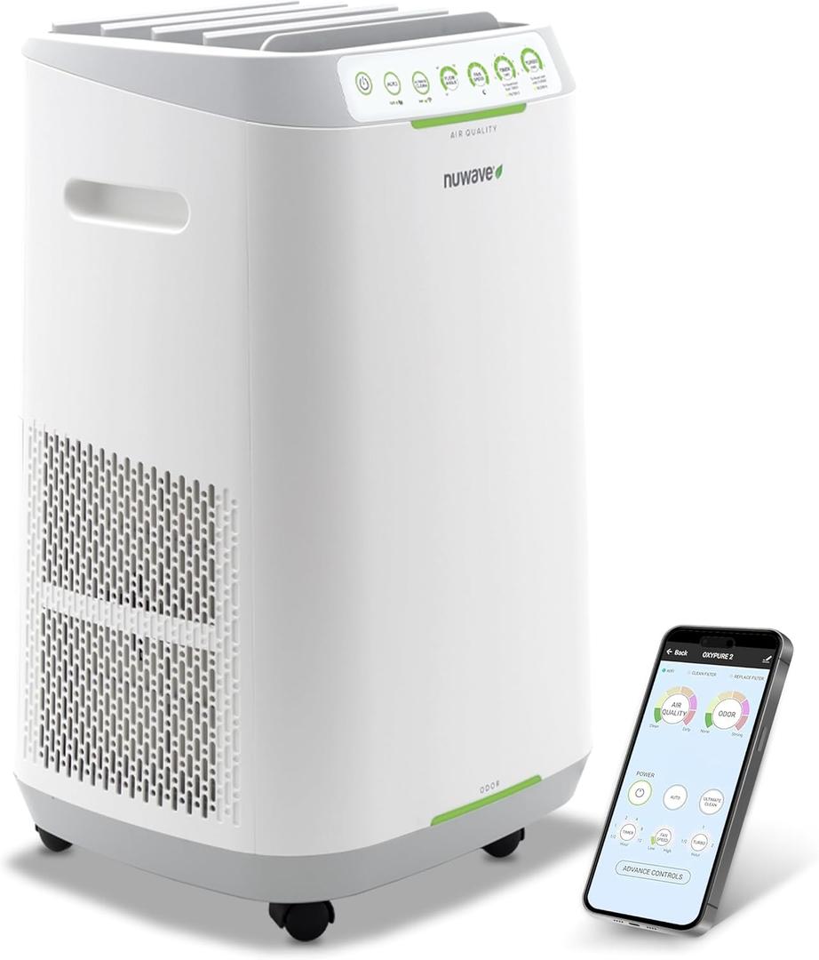 Nuwave Forever Smart Air Purifier for Home, Never Replace Air Filter System
Patented 7-Stage Filtration, Cleans Large Room up to 2,002 Sq Ft, Adjustable Flow Panel, Washable & Reusable Filters