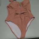 AI'MAGE Women's Tummy Control Swimsuits Ruched Slimming One Piece Bathing Suit V Neck Swimsuit (Medium)