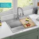 KRAUS Kore 28-Inch Drop In/Top Mount Workstation 16 Gauge Single Bowl Stainless Steel Kitchen Sink with Accessories, KWT310-28, 28 x 22 Inch