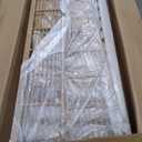 Merax King Gorgeous PE Wicker Bed with Wingback Headboard - 800lb Capacity Sleek Grid Design Metal Support Platform Bed, No Box Spring Needed, Natural