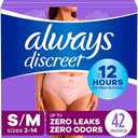 Always Discreet Incontinence Underwear for Women Maximum Absorbency, S/M, 42 Count, Pack of 2