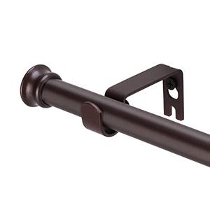 Standard Decorative Window Curtain Rods 30 to 45 Inch,5/8 Inch Diameter Small Curtain Rod Set, Heavy Duty Drapery Rods with Brackets Brown