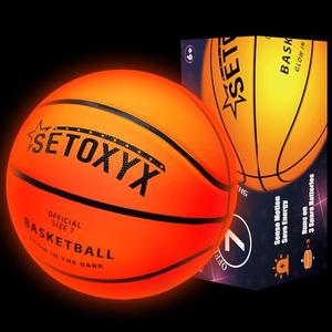 SETOXYX Glow in The Dark Basketball, Light Up Basketball for Teen Boy, Official Size 7 with 6 Spare Batteries, Birthday for Boys & Girls 6-15+ Year Old, Outdoor Sports Night Toy