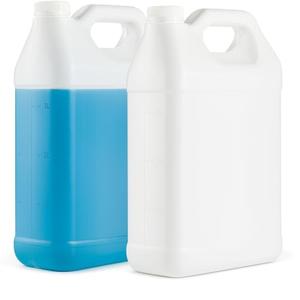 kitchentoolz Empty Gallon Jugs with Caps - Plastic F-Style HDPE Container with Secure Seal Lid - Liquid Storage, Oil & Water Transport Reusable Bottle - Pack of 2