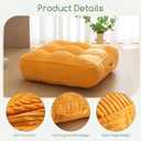 6" Washable Floor Pillow Cushion for Adults, Meditation Cushion Pillow, Large Square Floor Sitting, Removable Tufted Corduroy Cover, for Tatami Living Room or Yoga, 22x22 Inch, Machine Washable