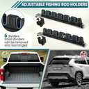 GADFISH Fishing Rod Holder for Truck Bed, Hold 6 Fishing Rods at Once, Adjustable Fishing Rod Holder Fits Most Fishing Rods, 2 Mounting Options