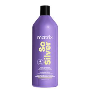MATRIX So Silver Purple Conditioner - Removes Brassy Yellow Undertones, Color Depositing & Toning, Pigmented Conditioner For Blondes and Greys, Vegan (33.81 Fl Oz (Pack of 1))