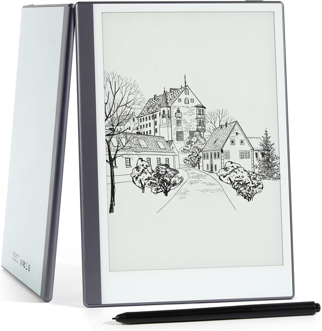 Android E-Ink ePaper Tablet, Paperwhite eBook Reader Digital Notebook for Note Taking, Drawing Paper White Graphics Notepad with Stylus and Case, Cloud Sync and Screen Casting - Model Mini 9.7" Silver