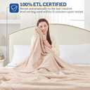 Sealy Electric Blanket Queen Size, Flannel Heated Blanket with 10 Heating Levels & 1-12 Hours Auto Shut Off, Fast Heating Warm Blanket, Machine Washable, Beige, 84 x 90 Inch