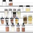 WUIVIUT Spice Rack Organizer For Cabinet, 1 4/5 in/Tier Acrylic Tiered Spice Shelf Can Storage Organizer for Kitchen Pantry Countertop (5 Tier - inner width 2'')