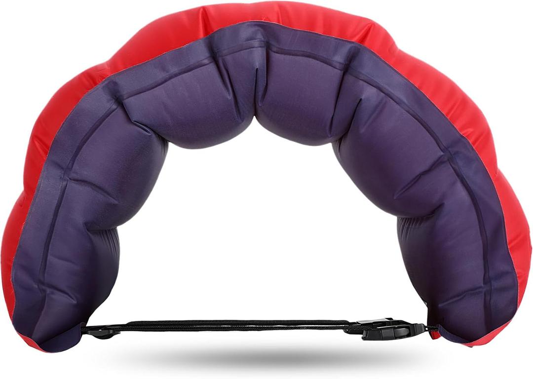 Lewtemi 1 Pcs Inflatable Swim Belt Pool Flotation Portable Waist Aid for Adults Adjustable Swimming Training Aid Waist Belt with Buckle and Rope for Beginner (Solid Color, Red and Blue)