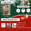 Christmas Wall Art Fine Snowy Street Wall Decor Pictures, Winter Cozy French Bakery Cafe Canvas Prints Paintings for Living Room Bedroom Dorm 12x16 inch Wood Framed