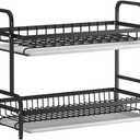 FLIPP Multi-Functional Dish draining Rack, Home Kitchen countertop draining Dish Tray, Cutlery Rack Over Sink or Counter (Color : 2 Layers)