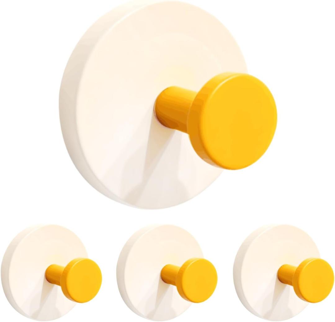 WSHSTS 2026 New Adhesive Wall Towel Hooks with Dual-Lock Design, Colorful Heavy Duty Sticky Holder Waterproof Shower Hooks Hanging Coat, Clothes, Closet Hook Wall Mount for Bathroom Kitchen