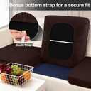 hyha 4Pcs Patio Cushion Covers, Stretch Outdoor Couch Cushion Covers Replacement, Washable Outdoor Chair/Sofa Slipcovers for Patio Furniture Cushions Protector with Elastic Bottom(Coffee,Cover Only)
