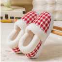 UBFEN Womens Mens Slippers Memory Foam Comfort Fuzzy Plush Lining Slip On House Shoes (Red, M)