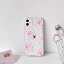 NITITOP Compatible with iPhone 12 Case Clear Cute Pink Lily Blossom Floral Flowers Pattern for Girls Women Soft TPU Transparent Shockproof Protective Phone Cover - Lilies