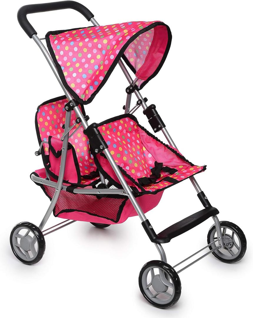 Toy Doll Stroller - Pretend Play Doll Stroller (Polka Dot)