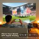 [Built-in Apps & 2026 Upgraded] Mini Projector with Wifi and Bluetooth Portable,Native 1080P 4K Support Auto Keystone Movie Projector Compatible with TV Stick/HDMI/USB, 360 for Bedroom, Outdoor Use