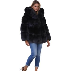 Lisa Colly Women's Winter Parka Coat Overcoat Long Sleeve Faux Fur Coat Jacket (Black, XL)
