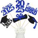 24Pcs 2025 Graduation Table Centerpieces Sticks Blue, Graduation Party Centerpieces for Tables 2025 Blue 2025 Table Centerpieces Decorations