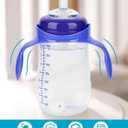 Straw Cup Soft Spout Conversion Kit for Lansinoh Baby Bottle, Toddler Transition Kit with Silicone Straw Top Nipple, Weighted Straw, Bottle Handle, Cleaning Brush, 3 Pack, 8m+