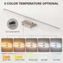 JUSHENG Brushed Nickel Vanity Lights for Bathroom, 5CCT Dimmable Vanity Light Bar, Modern LED Bathroom Lighting Fixtures Above Mirror 32'' Inch 24W, 31.5'' Inch