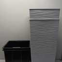 Mueller M-Resin Heavy Duty Tall Planter, Indoor/Outdoor Grande Plant, Tree, Flower Pot, 2-Piece Set, 27.5, Modern Design, Built-in Drainage, Beige