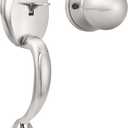 Probrico Brushed Nickel Front Door Handle Set, No Locking, Antique Exterior Door Handle with Interior Door Knob,1Pack