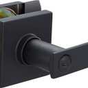 Amazon Basics Contemporary Stamford Door Lever - Privacy- Matte Black, 1-Pack