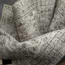 Washable Oriental Area Rug - 9x12 Rugs for Living Room Soft Carpet for Bedroom Waterproof Floral Distressed Indoor Stain Resistant Non-Shedding Floor Carpets (Beige, 9x12)